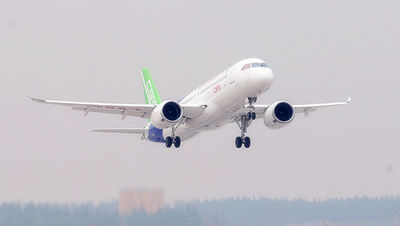 Китайский авиалайнер C919 совершил очередной полет