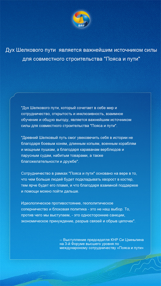 Си Цзиньпин назвал дух Шелкового пути важнейшим источником силы для совместного строительства "Пояса и пути"